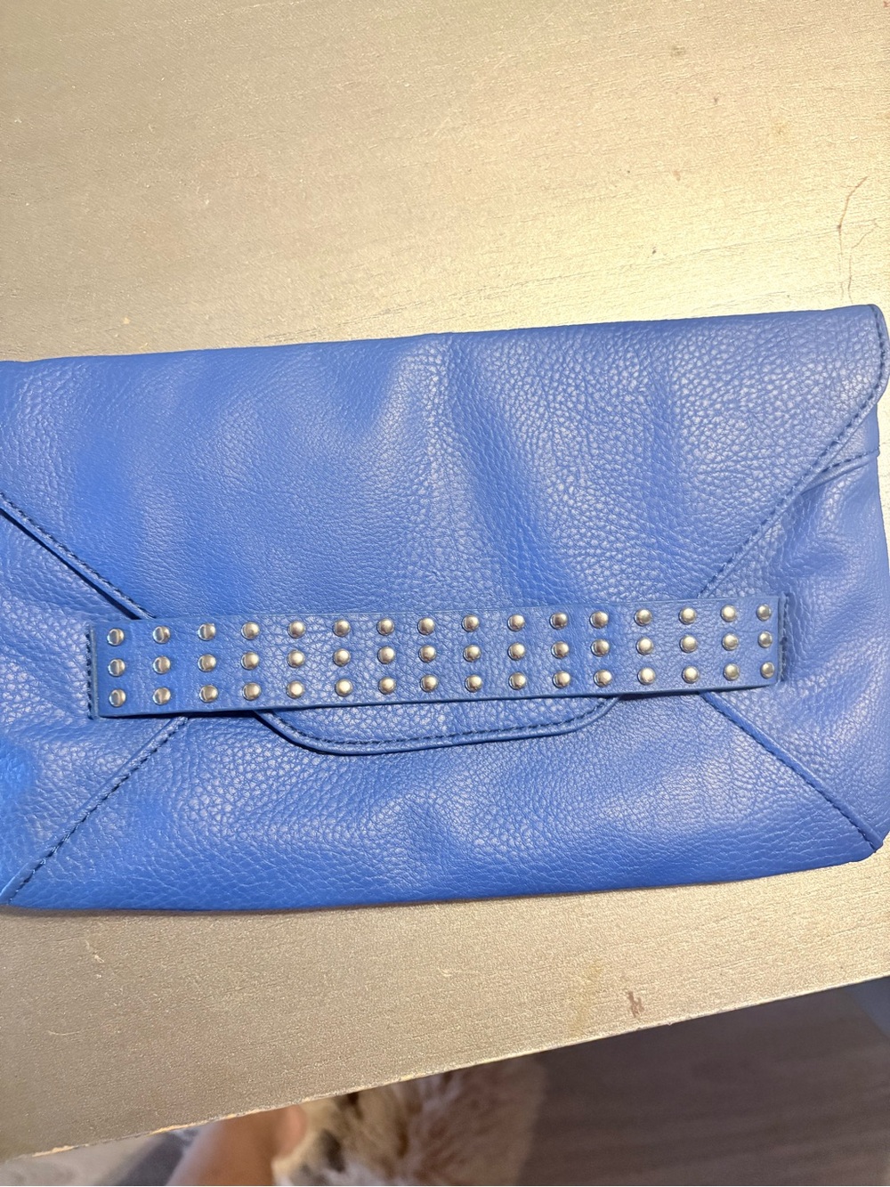 Linea Pelle Royal Blue Studded Envelope Clutch